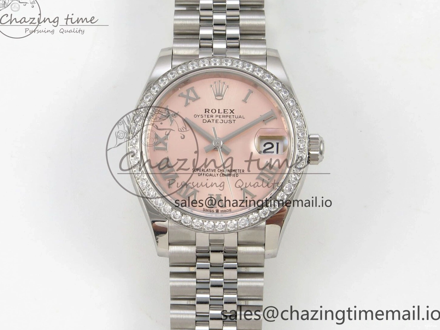 MiroTime 1226 DateJust 31 278274 THBF 1:1 Best Edition 904L Steel RG Roman Dial Diamonds Bezel on SS Jubilee Bracelet HZ Cal. Modern 37